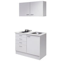 MINIKUCHYNĚ WITO 100 - bílá/světle šedá, Moderní, kompozitní dřevo/plast (100cm) - FlexWell