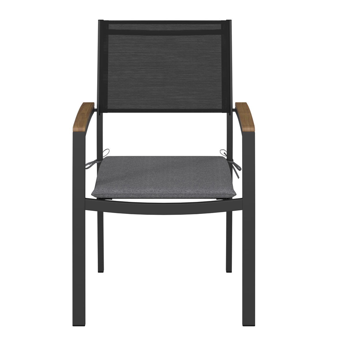 RAKÁSOLHATÓ KAROSSZÉK fa, fém szürke  - tíkfa/szürke, Konventionell, textil/fa (58/90/59cm) - Ambia Garden