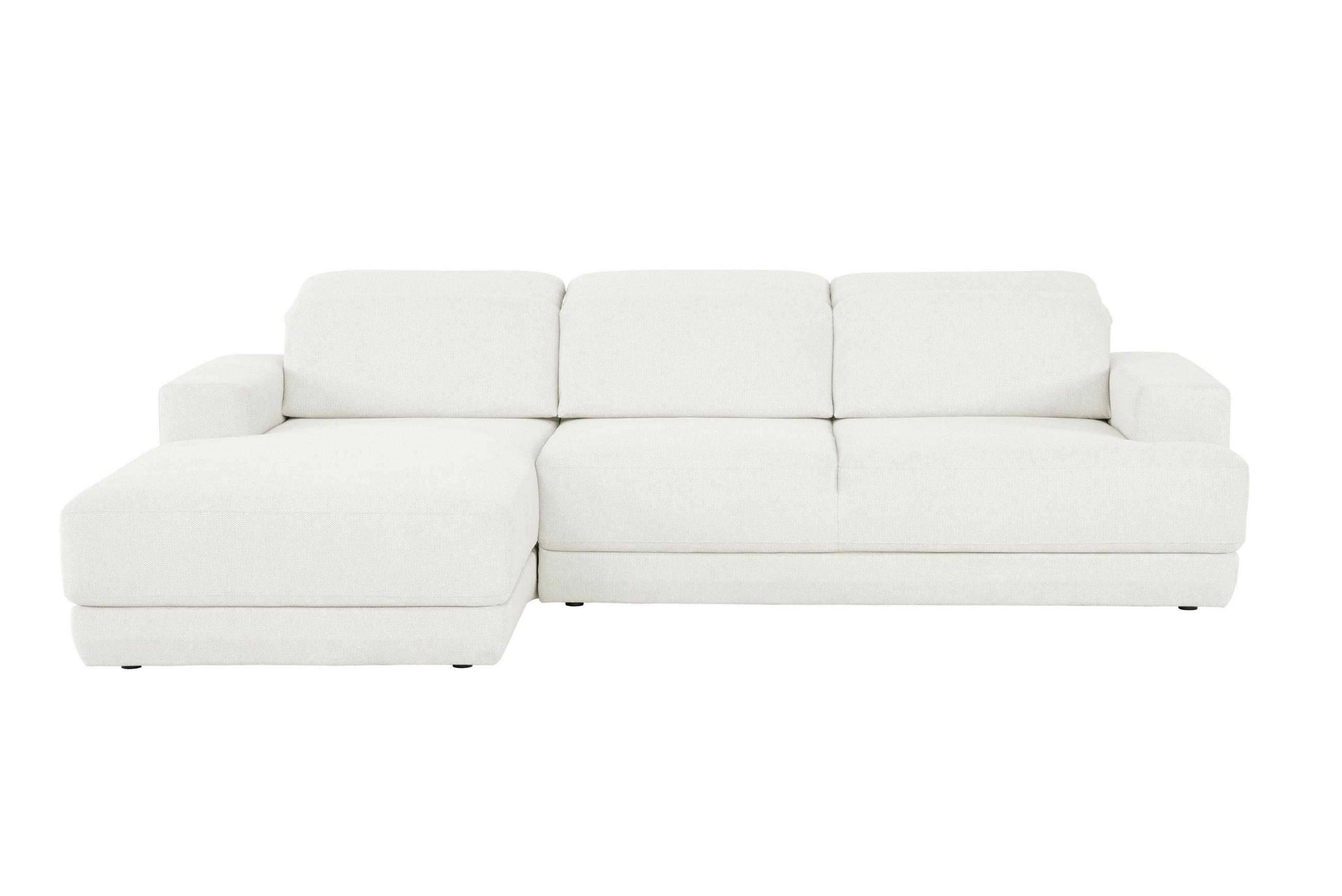 ECKSOFA Weiß Webstoff  - Schwarz/Weiß, Design, Kunststoff/Textil (204/293cm) - MID.YOU