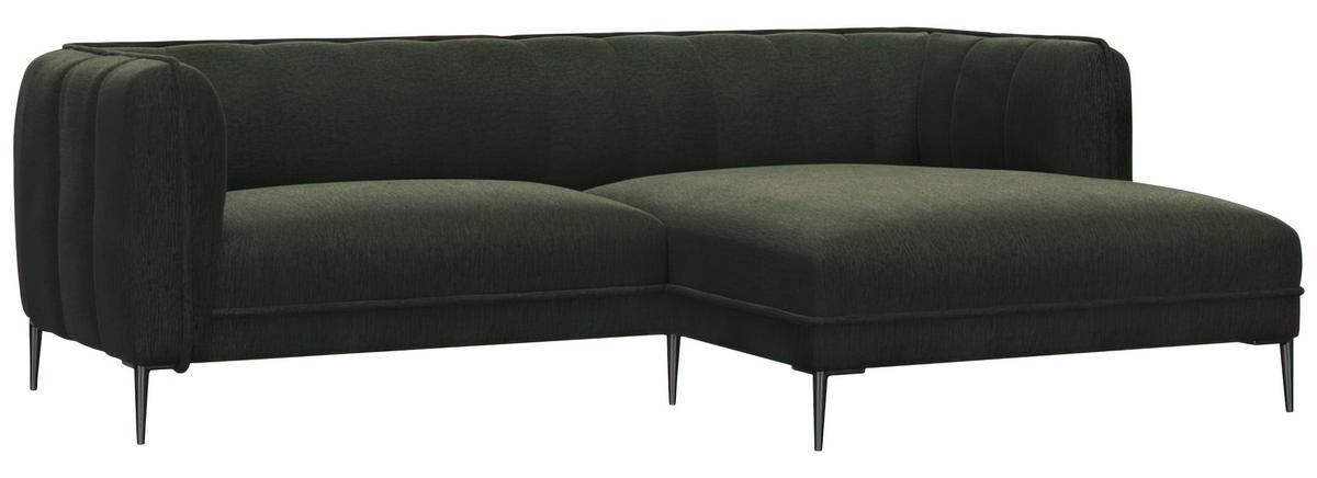 Freisteller von Livetastic ECKSOFA Waldgrün Chenille, Webstoff, Flachgewebe.