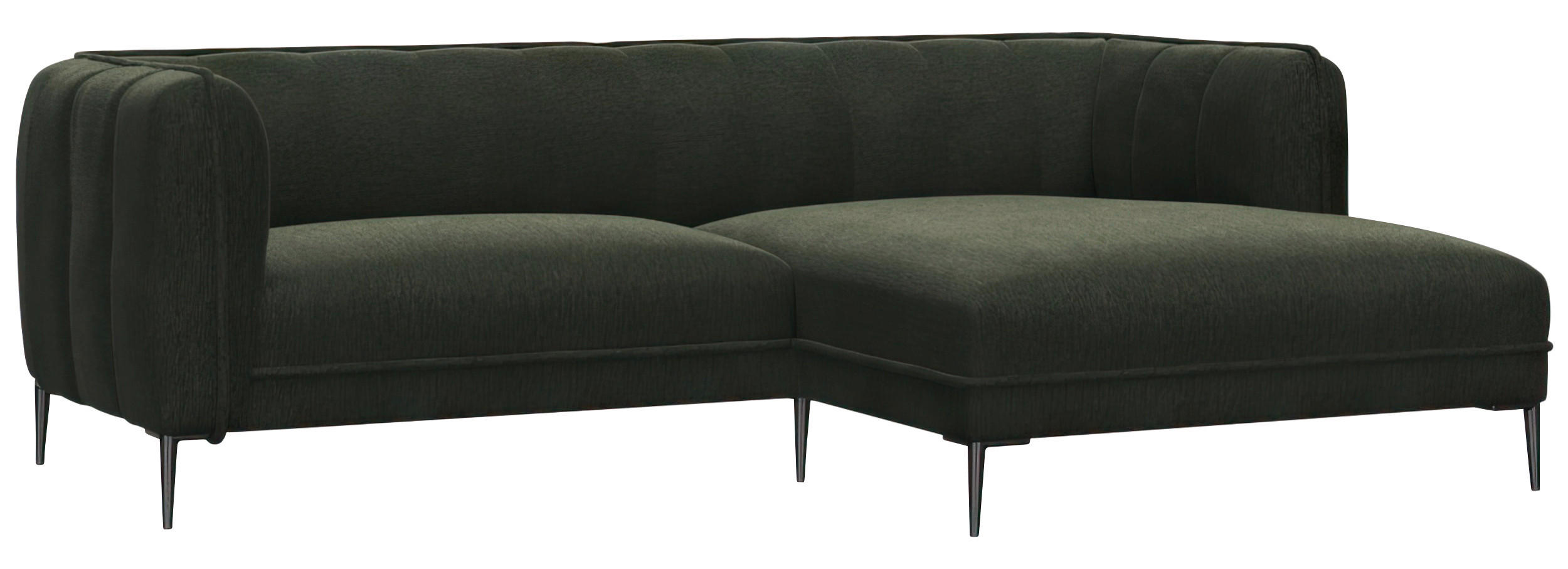 Thumbnail - Livetastic Ecksofa, Waldgrün, Textil, Eiche, vollmassiv, 2,5-Sitzer, Ottomane rechts, L-Form, 211x149 cm, Made in EU, Re...