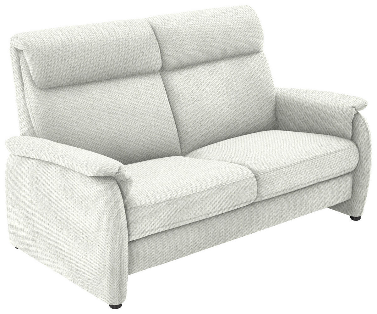 2,5-SITZER in Flachgewebe Weiss  - Weiss/Schwarz, Konventionell, Textil/Metall (178/107/97cm) - Pure Home Comfort