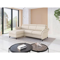 ECKSOFA  Flachgewebe Creme  - Creme/Schwarz, Konventionell, Textil/Metall (166/253cm) - Sit & More