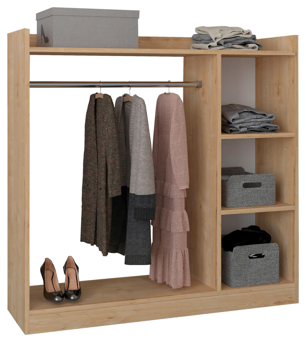 KLEIDERSCHRANK in Honigeiche  - Honigeiche, Design, Holzwerkstoff (124/120/35cm) - MID.YOU