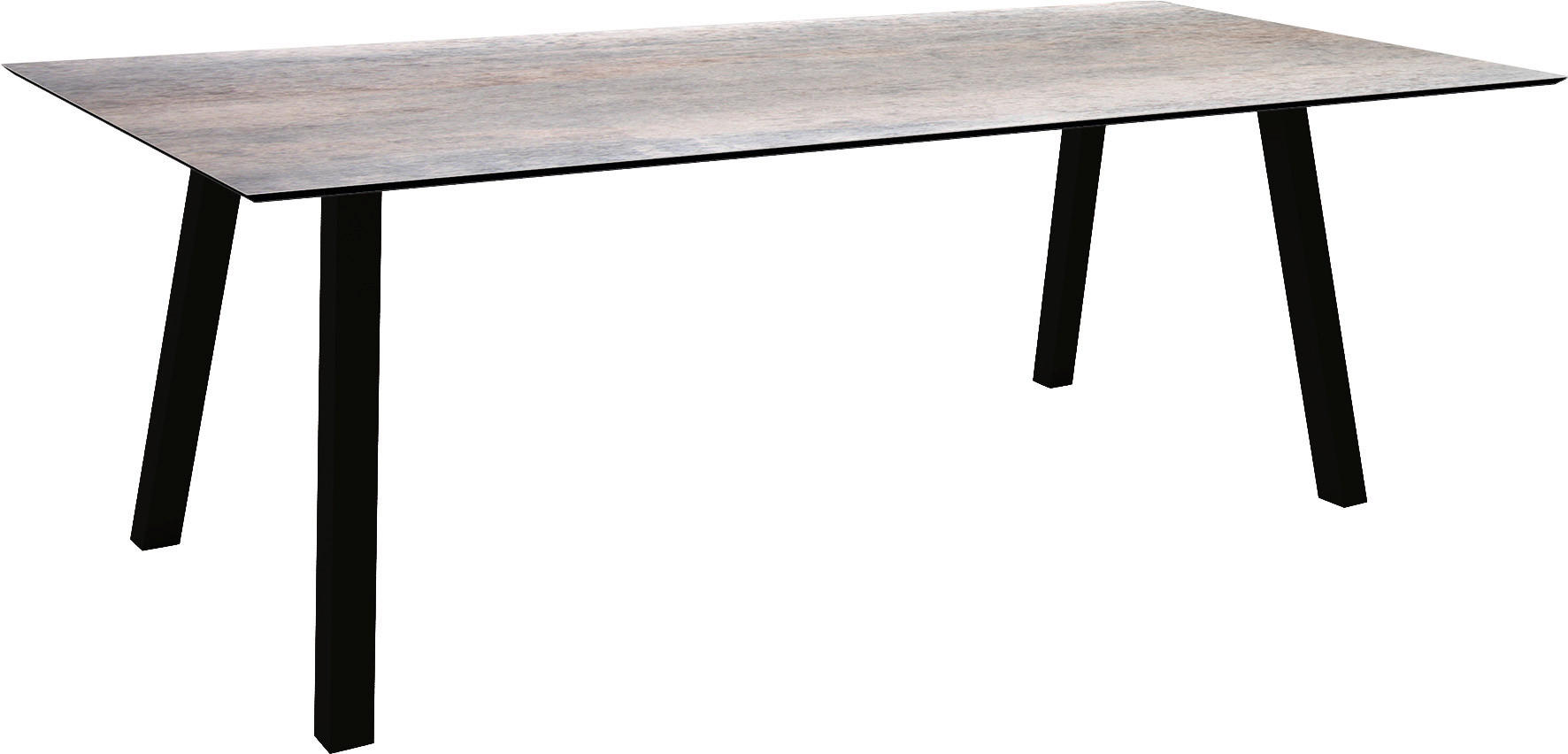 GARTENTISCH Kunststoff Grau rechteckig  - Schwarz/Grau, MODERN, Kunststoff/Metall (220/100/75cm) - Stern