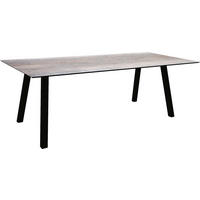 GARTENTISCH Kunststoff Grau rechteckig  - Schwarz/Grau, MODERN, Kunststoff/Metall (220/100/75cm) - Stern