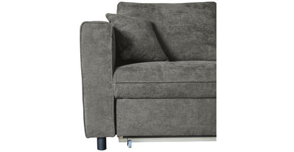 ECKSOFA in Flachgewebe Grau  - Schwarz/Grau, KONVENTIONELL, Textil/Metall (252/162cm) - Carryhome