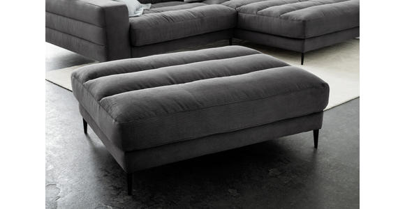 ECKSOFA in Cord Anthrazit  - Anthrazit/Schwarz, Design, Textil/Metall (207/296cm) - Dieter Knoll