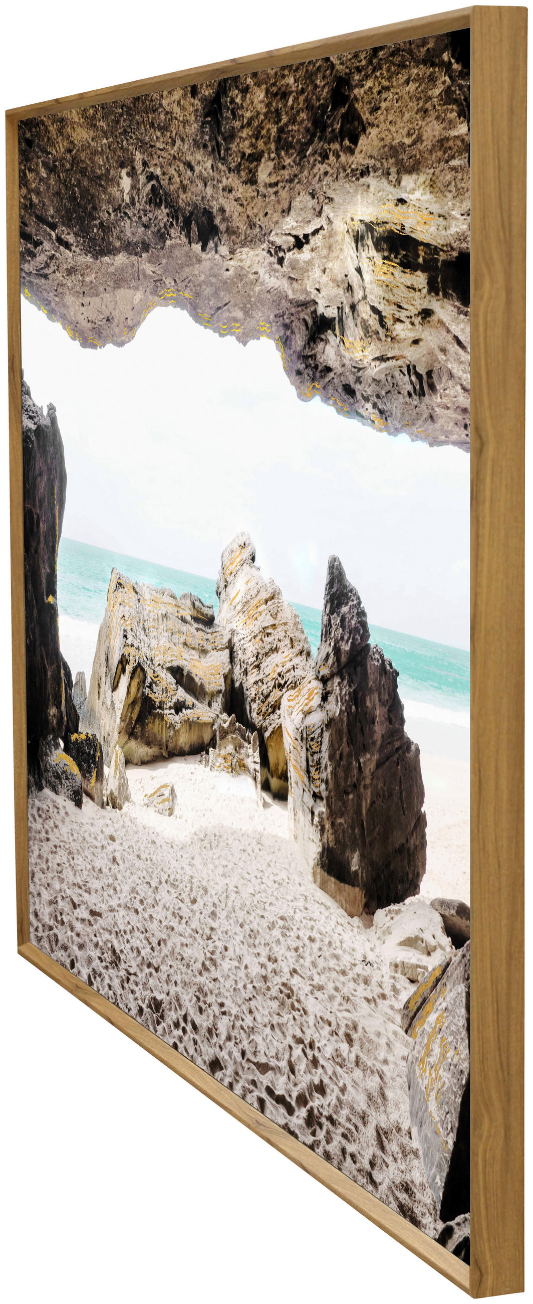 GLASBILD Steine, Strand & Meer  - Hellbraun/Multicolor, KONVENTIONELL, Glas/Kunststoff (120/80/3,5cm) - Ambia Home