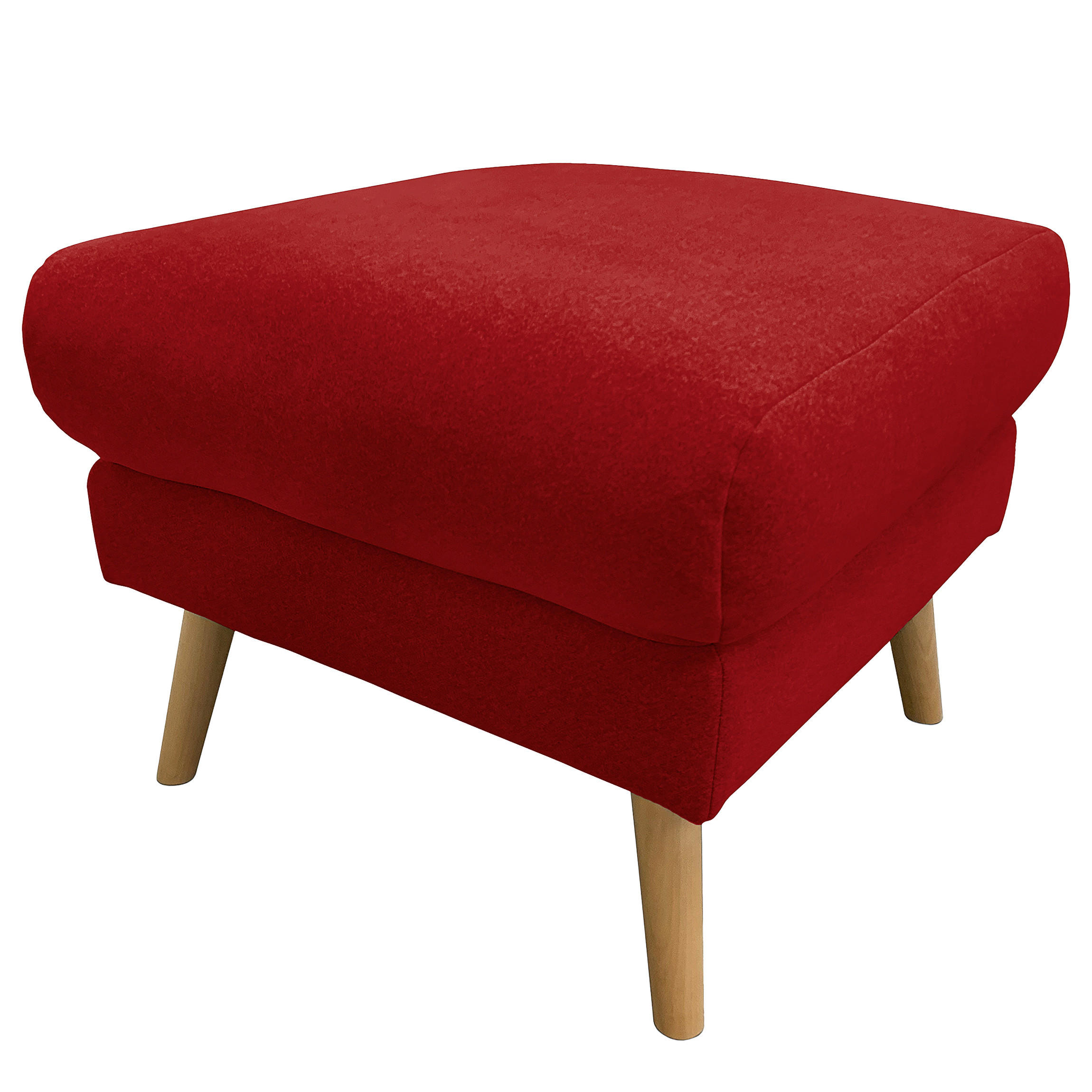 HOCKERTextil Rot  - Buchefarben/Rot, Design, Holz/Textil (61/49/65cm) - Livetastic
