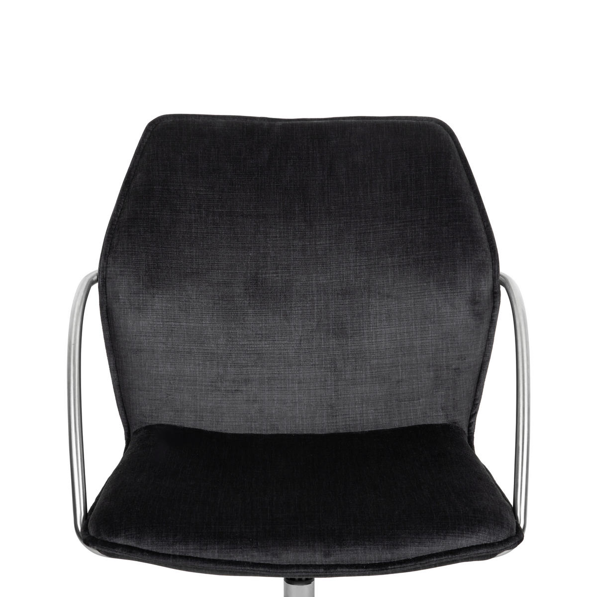 DREHSTUHL  in Samt Schwarz, Edelstahlfarben  - Chromfarben/Edelstahlfarben, Design, Kunststoff/Textil (56,5/82-94/60cm) - Novel