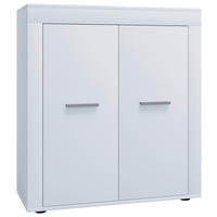 KOMODA   80/89/35 cm   bijela  - bijela/srebrne boje, Design, drvni materijal/plastika (80/89/35cm) - MID.YOU