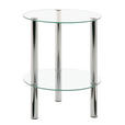 BEISTELLTISCH in Metall, Glas 35/35/47 cm  - Chromfarben, Design, Glas/Metall (35/35/47cm) - Carryhome