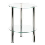 BEISTELLTISCH in Metall, Glas 35/35/47 cm  - Chromfarben, Design, Glas/Metall (35/35/47cm) - Carryhome