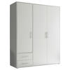 DREHTÜRENSCHRANK in Weiss  - Weiss/Alufarben, Konventionell, Holzwerkstoff/Kunststoff (155/195/60cm) - Carryhome