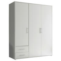DREHTÜRENSCHRANK in Weiss  - Weiss/Alufarben, Konventionell, Holzwerkstoff/Kunststoff (155/195/60cm) - Carryhome