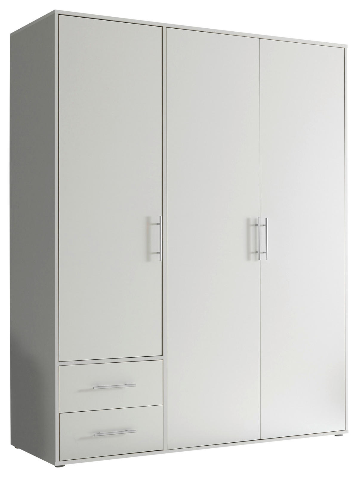 DREHTÜRENSCHRANK in Weiss  - Weiss/Alufarben, Konventionell, Holzwerkstoff/Kunststoff (155/195/60cm) - Carryhome