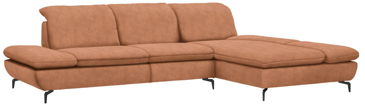 ECKSOFA in Flachgewebe Bronzefarben  - Schwarz/Bronzefarben, Design, Textil/Metall (315/200cm) - Chilliano