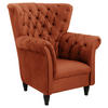 OHRENSESSEL Velours Rostfarben  - Rostfarben/Schwarz, Design, Holz/Textil (96/112/86cm) - MID.YOU