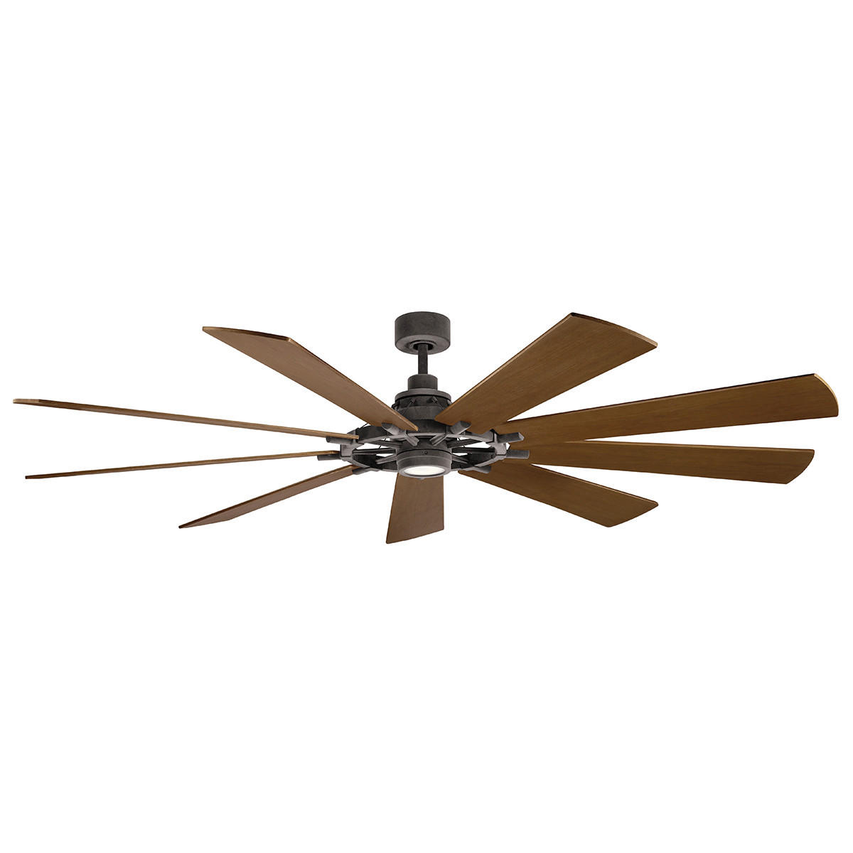 DECKENVENTILATOR Elstead Gentry 216/42 cm   - Walnussfarben/Zinkfarben, Natur, Glas/Holz (216/42cm) - Elstead Lighting
