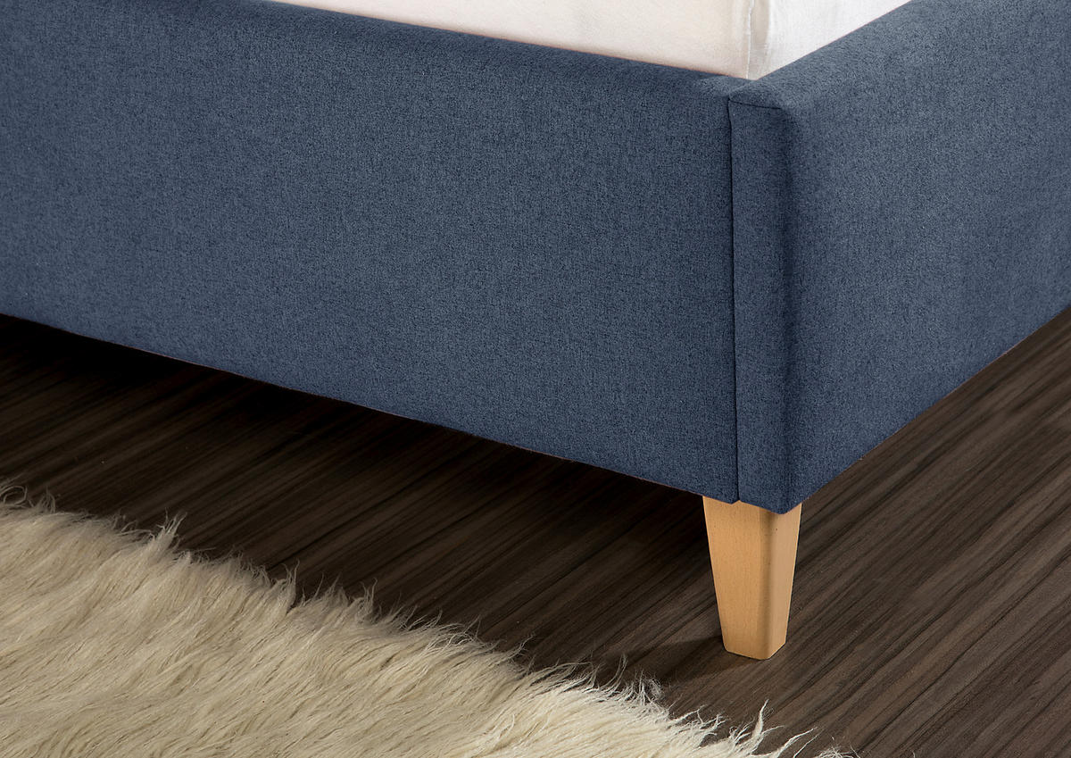 POLSTERBETT 200/200 cm,  in Blau,  - Blau/Naturfarben, MODERN, Holz/Textil (200/200cm) - Livetastic