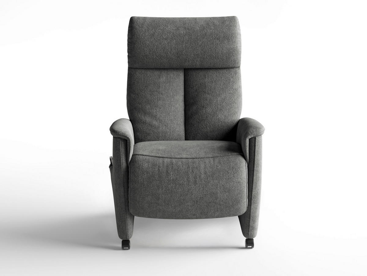 RELAXAČNÍ KŘESLO, textil, tmavě šedá - černá/tmavě šedá, Basics, textil/plast (76/110/84cm) - Sit & More