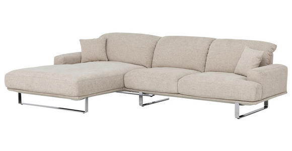 ECKSOFA Champagner Webstoff  - Champagner, Design, Textil/Metall (184/304cm) - Dieter Knoll