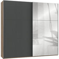 SCHWEBETÜRENSCHRANK in Graphitfarben, Eichefarben  - Chromfarben/Eichefarben, Modern, Holzwerkstoff/Metall (250/236/65cm) - MID.YOU