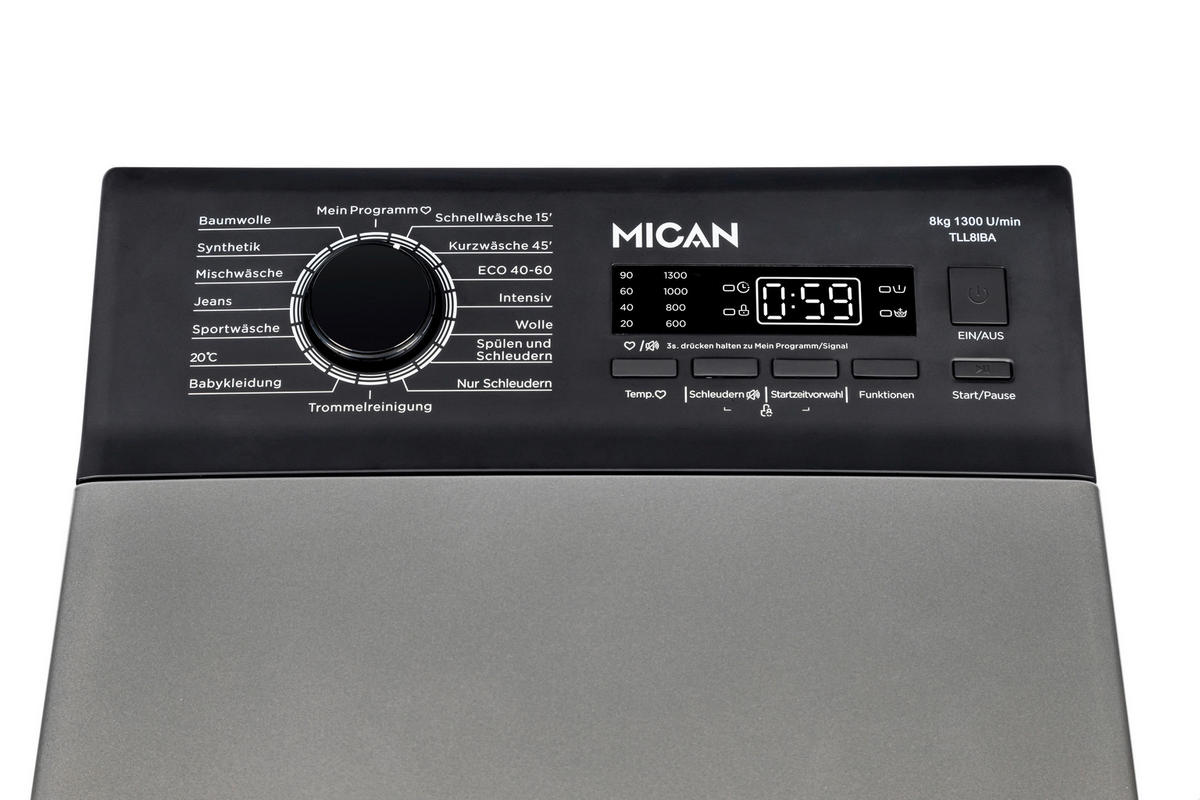 WASCHMASCHINE - Silberfarben, Basics, Kunststoff/Metall (40/87/61cm) - Mican