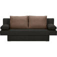 SCHLAFSOFA Webstoff Braun, Dunkelbraun  - Dunkelbraun/Alufarben, Design, Kunststoff/Textil (190/74-86/80cm) - Carryhome