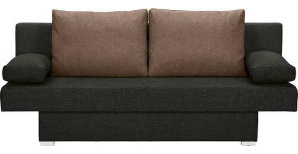 SCHLAFSOFA Webstoff Braun, Dunkelbraun  - Dunkelbraun/Alufarben, Design, Kunststoff/Textil (190/74-86/80cm) - Carryhome