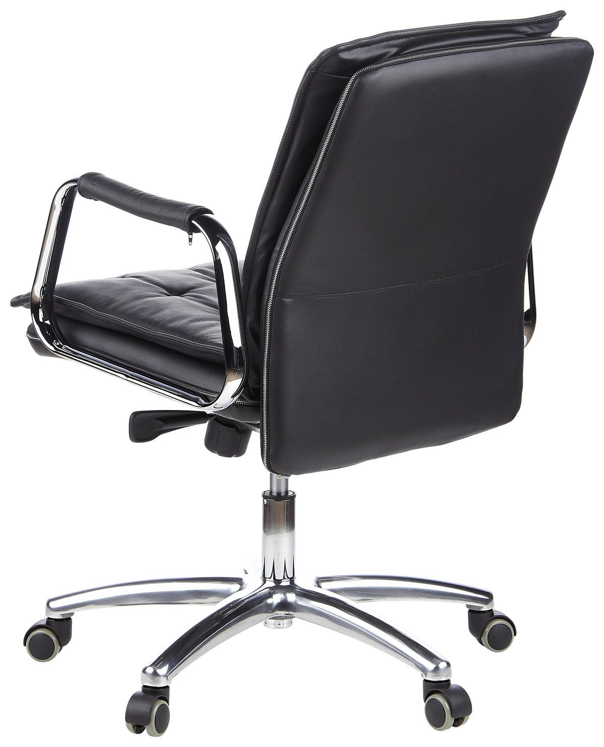 DREHSTUHL  in Schwarz  - Silberfarben/Schwarz, Basics, Leder/Kunststoff (60/109/48cm) - MID.YOU