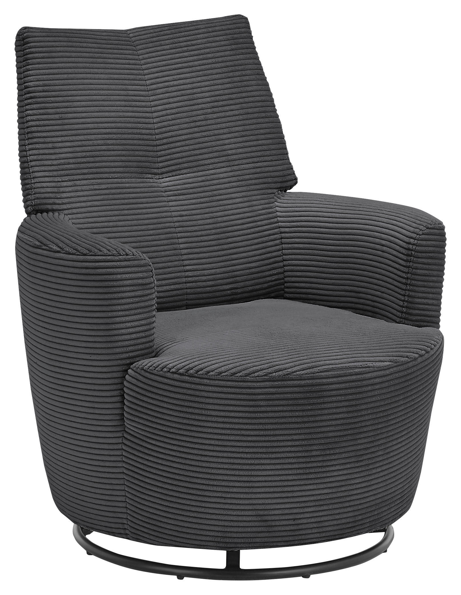 SESSEL Cord Dunkelgrau    - Dunkelgrau/Schwarz, Design, Textil/Metall (80/96/88cm) - SetOne by Musterring