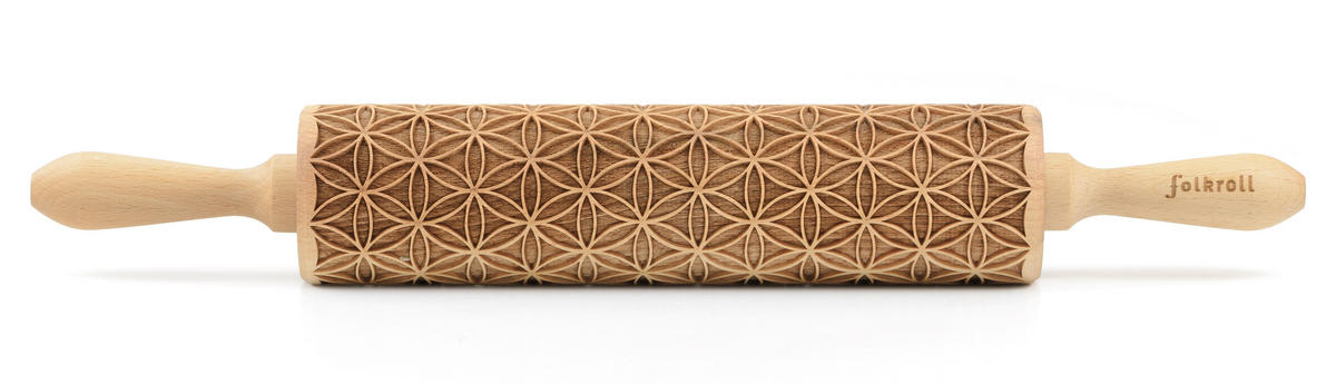 MOTIV-TEIGROLLE - Naturfarben, Basics, Holz (43/6/6cm) - Folkroll