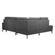 ECKSOFA Anthrazit Velours Bettkasten, Sitzvorzug  - Anthrazit/Schwarz, KONVENTIONELL, Textil/Metall (206/253cm) - Venda