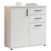 Sideboard Basel 80/84/35 cm  in Weiss  - Weiss/Schwarz, Design, Holzwerkstoff/Kunststoff (80/84/35cm) - Livetastic