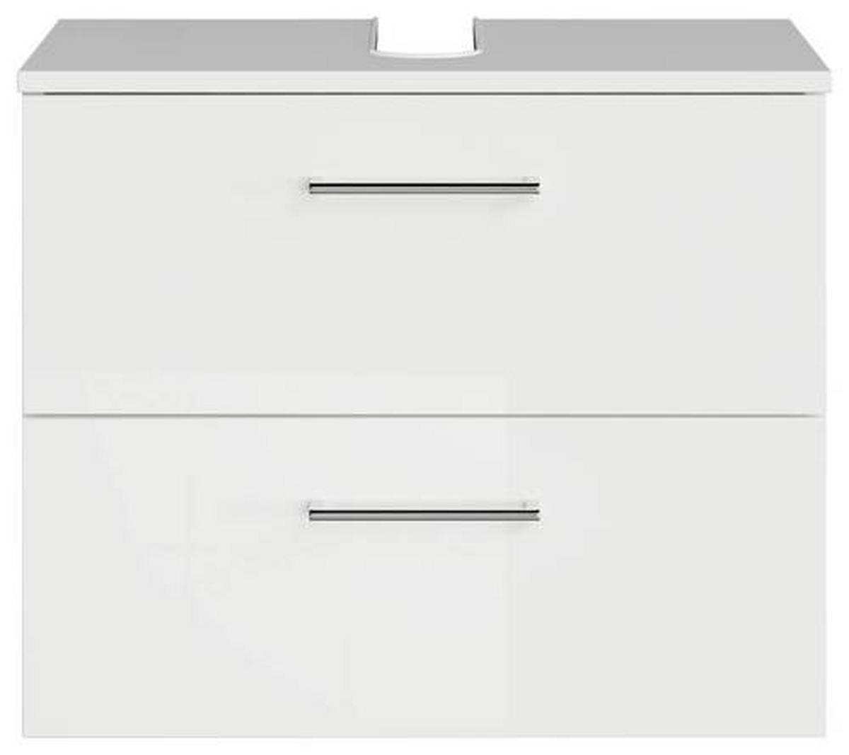 WASCHBECKENUNTERSCHRANK 60/49,8/38,3 cm  - Chromfarben/Weiß Hochglanz, KONVENTIONELL, Holzwerkstoff/Metall (60/49,8/38,3cm) - Sadena
