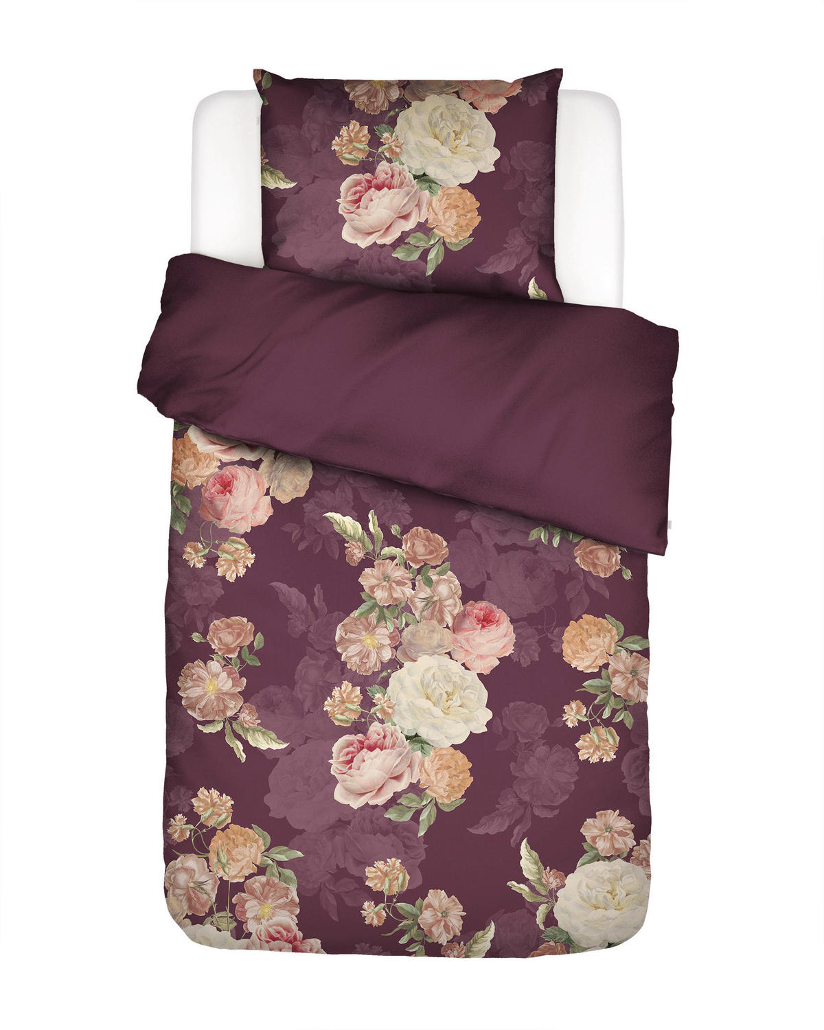 BETTWÄSCHE Orianna Satin 135/200 cm  - Weinrot, KONVENTIONELL, Textil (135/200cm) - Essenza