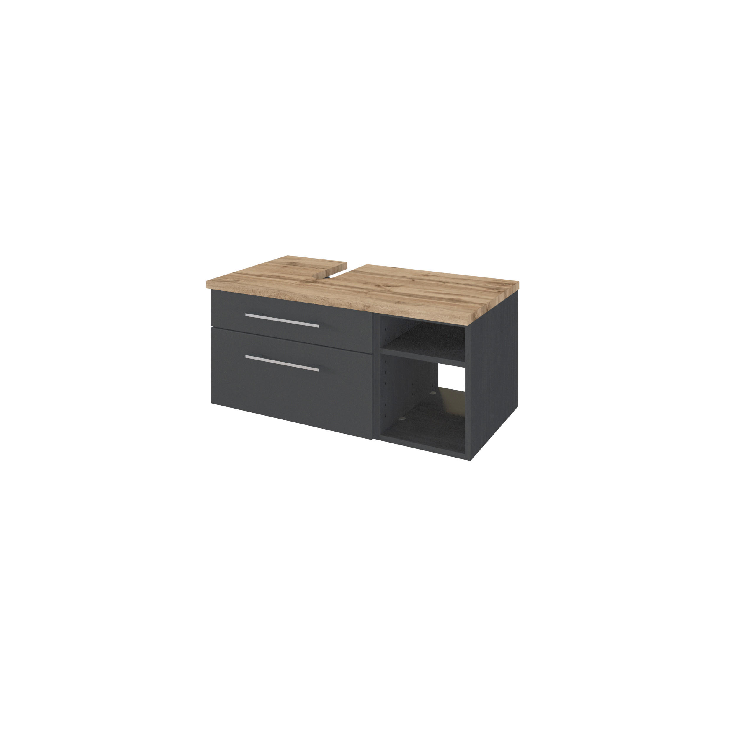 WASCHTISCHUNTERSCHRANK 90/41/47 cm  - Alufarben/Grau, KONVENTIONELL, Holzwerkstoff/Metall (90/41/47cm) - Xora