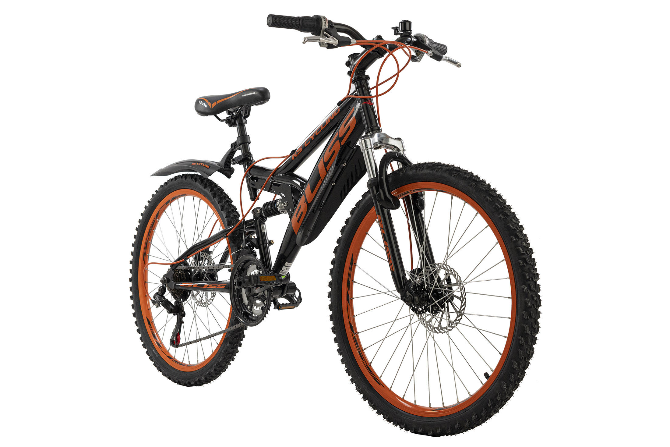 KINDER-MTB 24'' ZOLL BLISS 24 Zoll  - Schwarz/Orange, Basics, Metall (180/70/80cm) - Atrigo