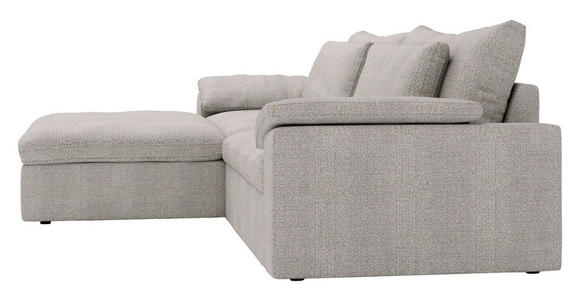 ECKSOFA  in Webstoff Greige  198/306 cm  - Greige/Schwarz, MODERN, Kunststoff/Textil (198/306cm) - Carryhome