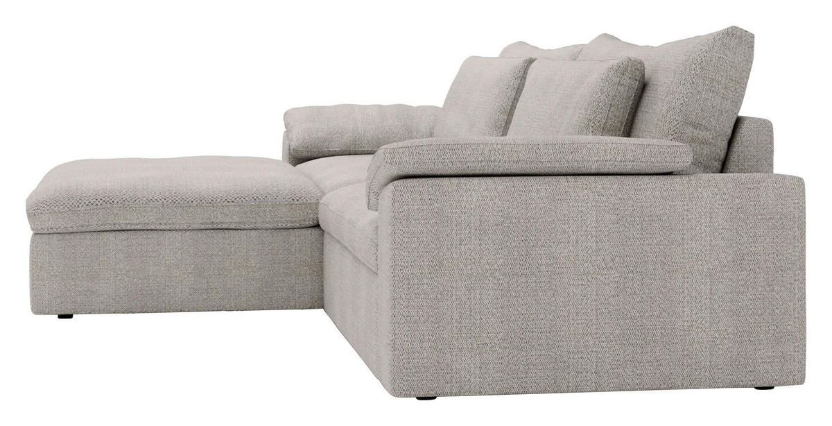 ECKSOFA  in Webstoff Greige  198/306 cm  - Greige/Schwarz, MODERN, Kunststoff/Textil (198/306cm) - Carryhome