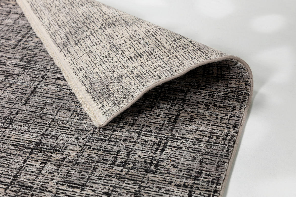 WEBTEPPICH 80/150 cm Venosa Schwarz, Silberfarben rechteckig  - Silberfarben/Schwarz, KONVENTIONELL, Textil (80/150cm) - Astra