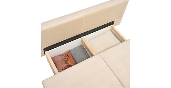 SCHLAFSOFA Spicy in Cord Beige  - Beige/Schwarz, Design, Textil/Metall (193/85/88cm) - Novel