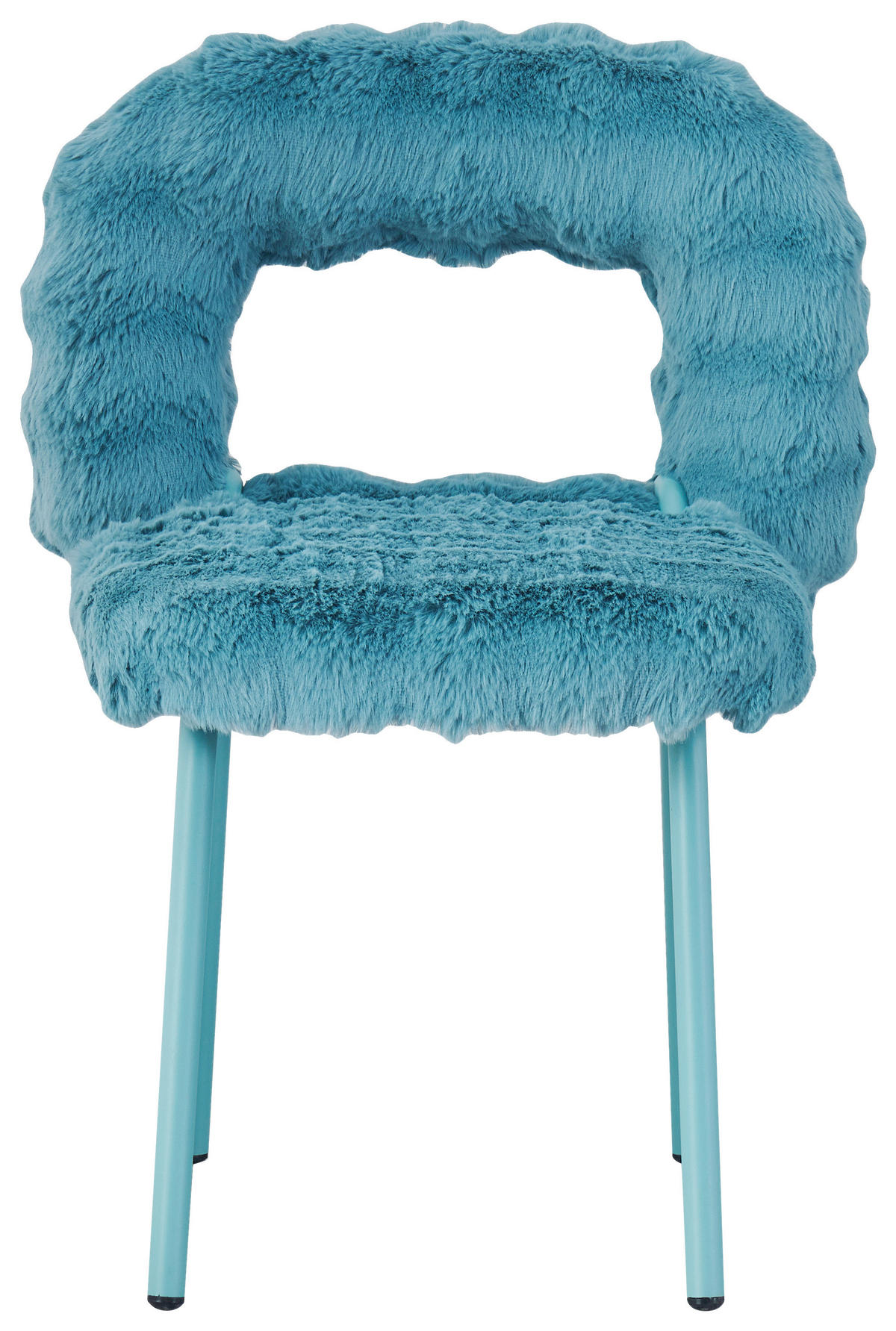 STUHL Webpelz Blau  - Blau/Rosa, Design, Textil/Metall (56/79/61cm) - Stylife