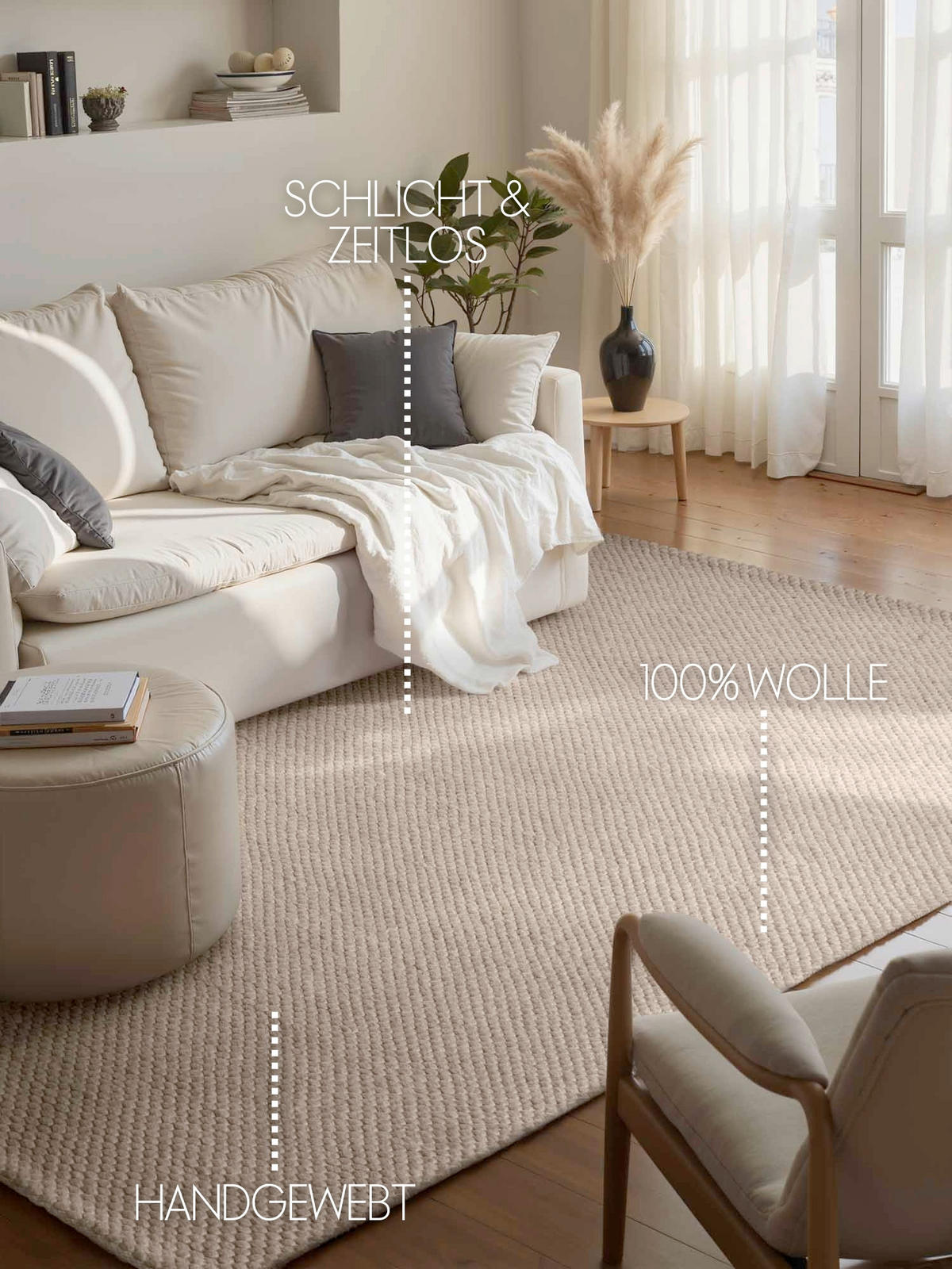 WOLLTEPPICH 160/230 cm Lyon Beige rechteckig  - Beige, Basics, Textil (160/230cm) - Elle Decoration
