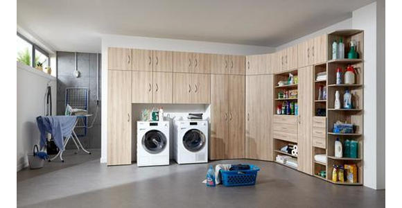 AUFSATZSCHRANK 80/40/80 cm - Eichefarben/Alufarben, KONVENTIONELL, Holzwerkstoff/Kunststoff (80/40/80cm) - Xora