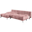 ECKSOFA in Chenille Altrosa  - Schwarz/Altrosa, MODERN, Textil/Metall (182/290cm) - Hom`in