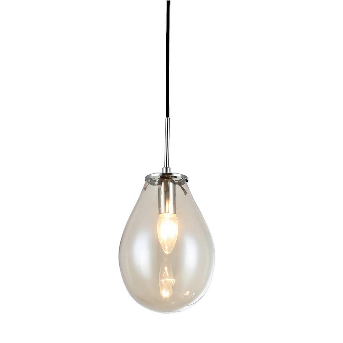 HÄNGELEUCHTE Fondi 130/35/35 cm  - Schwarz, Design, Glas (130/35/35cm)
