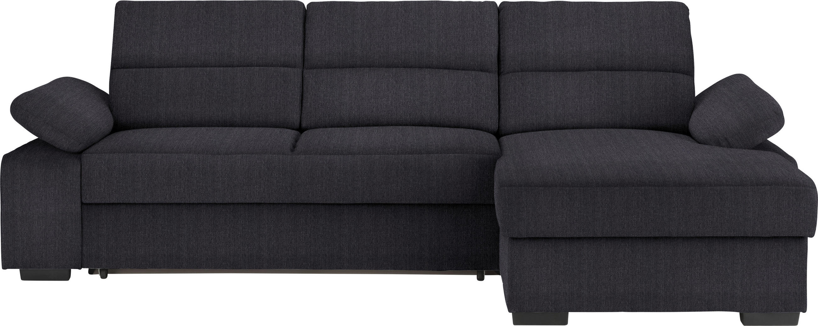 ECKSOFA Anthrazit Webstoff  - Dunkelbraun/Anthrazit, KONVENTIONELL, Kunststoff/Textil (258/166cm) - Cantus